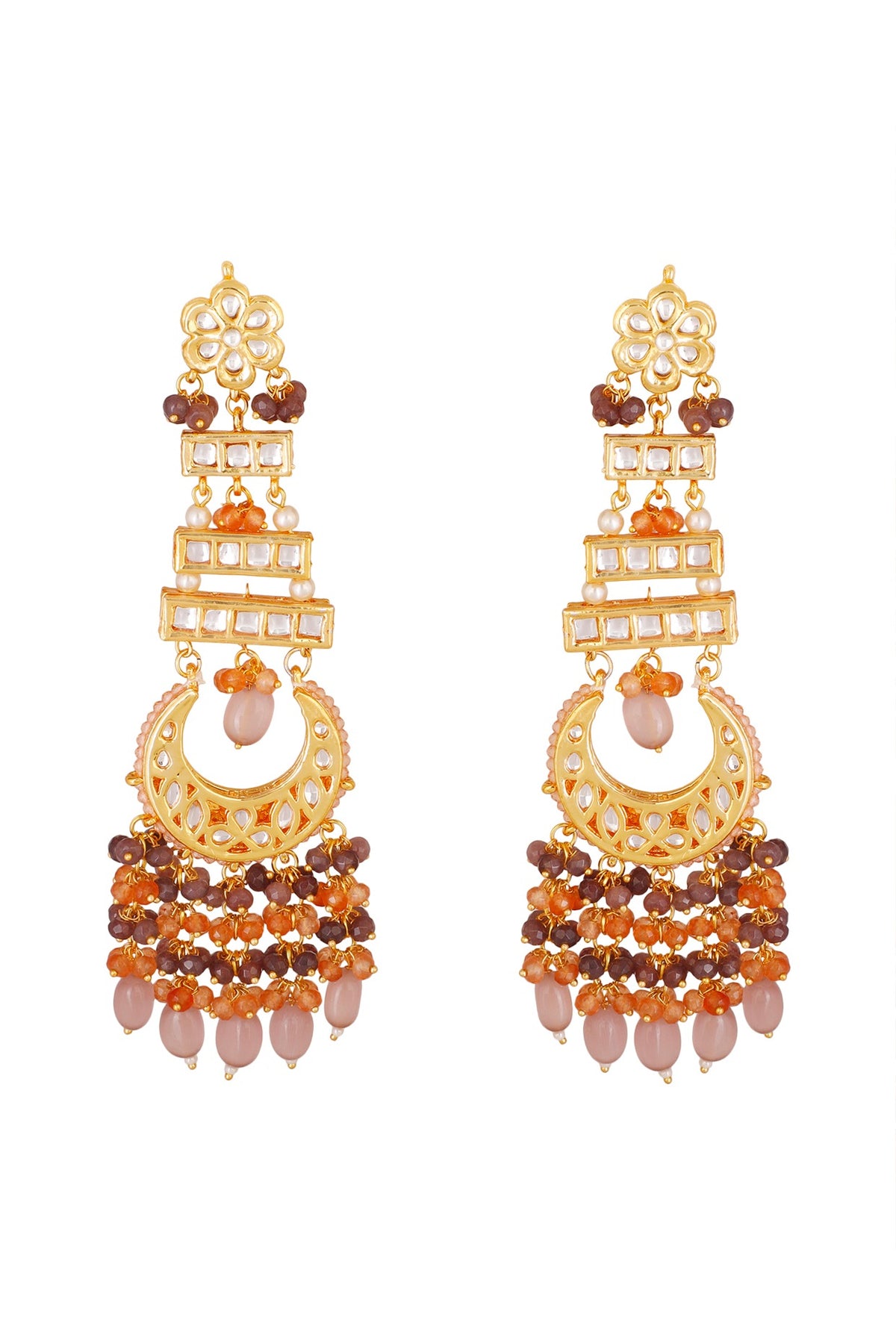 Gold Finish Chandbali Earrings