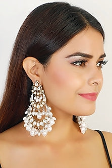 Gold Finish Pearl Earrings