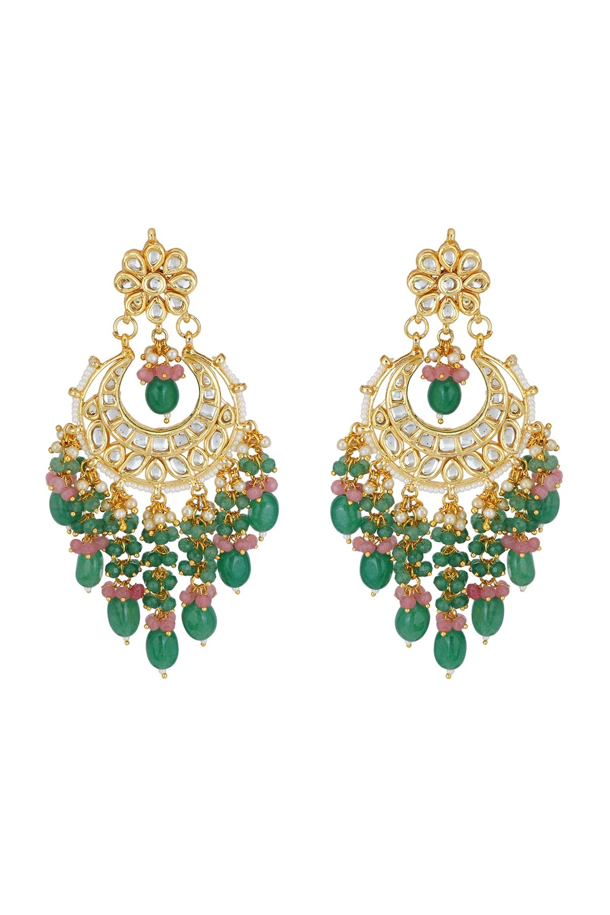 Gold Finish Chandbali Earrings