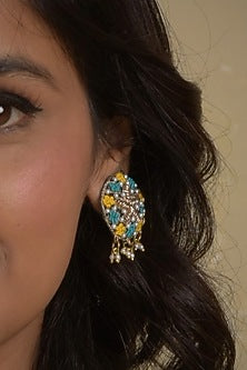Multi-Colored Embroidered Dangler Earrings