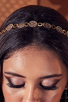 Gold Finish Embroidered Headband