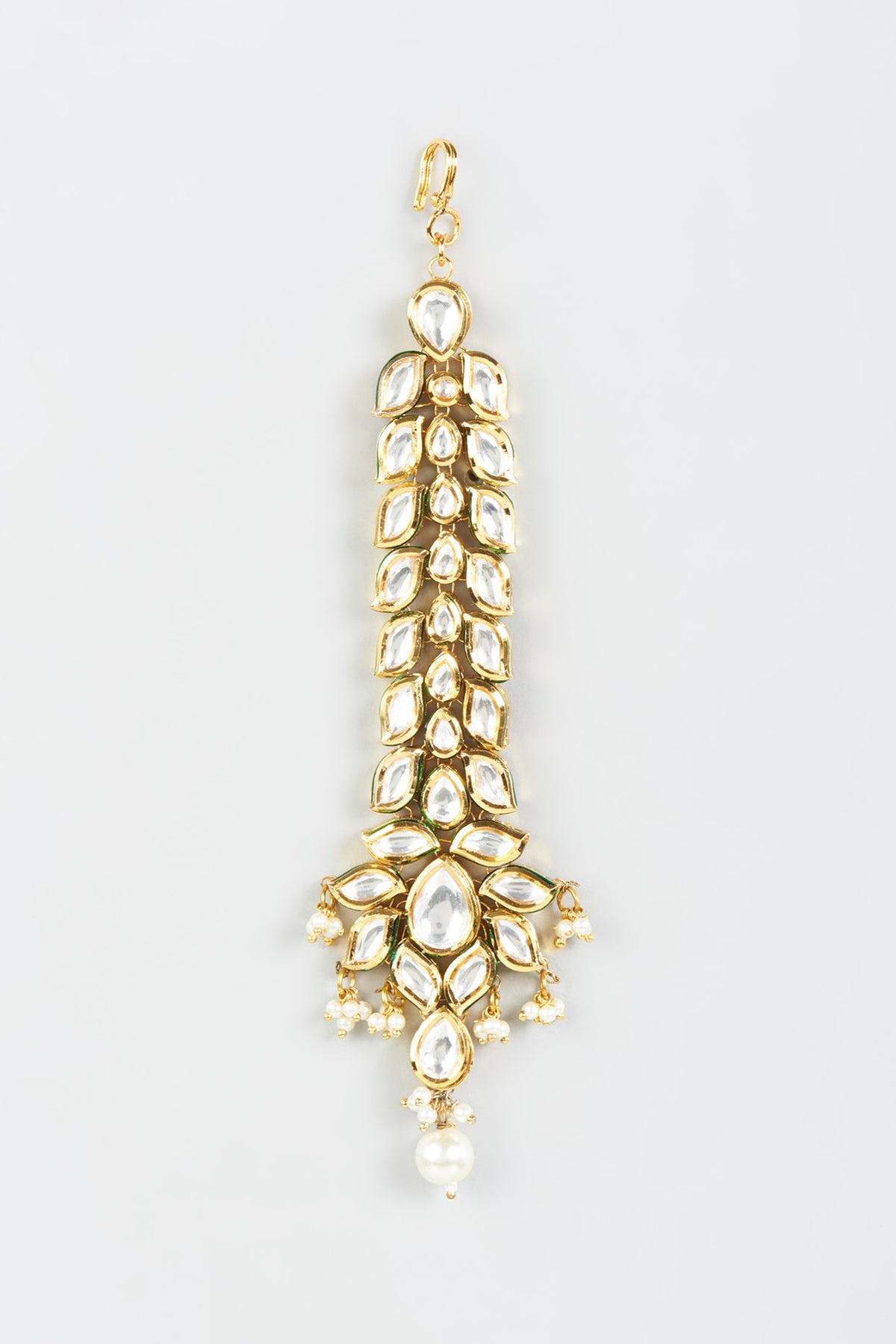 Gold Finish Kundan Polki Mangtikka