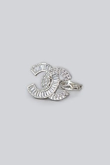 White Finish American Diamond Handcrafted Ring