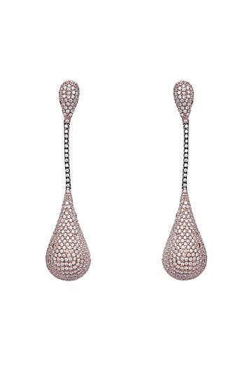 Gold Finish Zircon Earrings