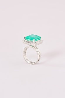 White Rhodium Finish American Diamond Ring