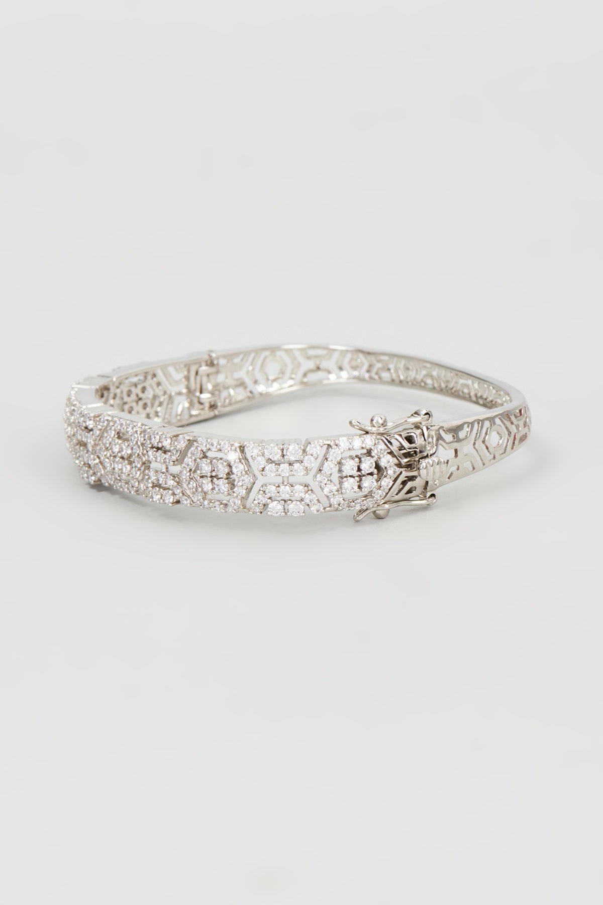 White Finish American Diamond Bracelet
