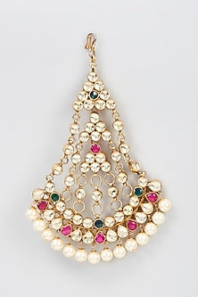 Gold Finish Kundan & Pearl Pasa