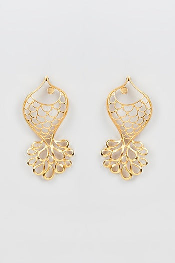 Gold Finish Dangler Earrings