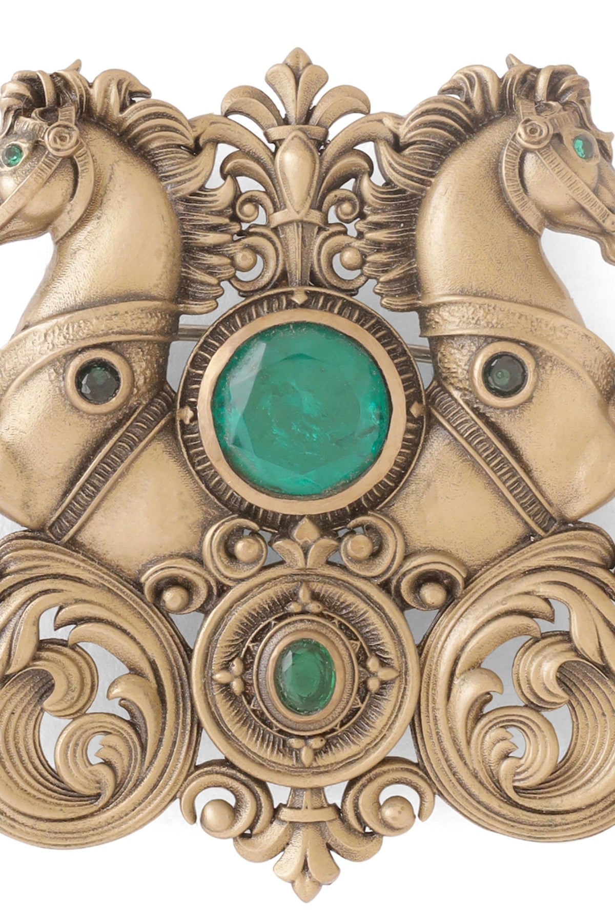 Oxidised Antique Gold Brass Brooch