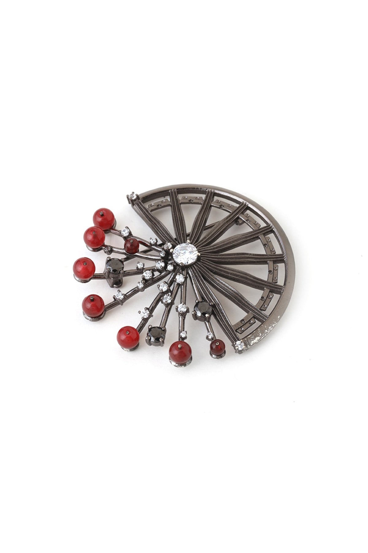 Antique Black Finish Mahabharata Themed Brooch