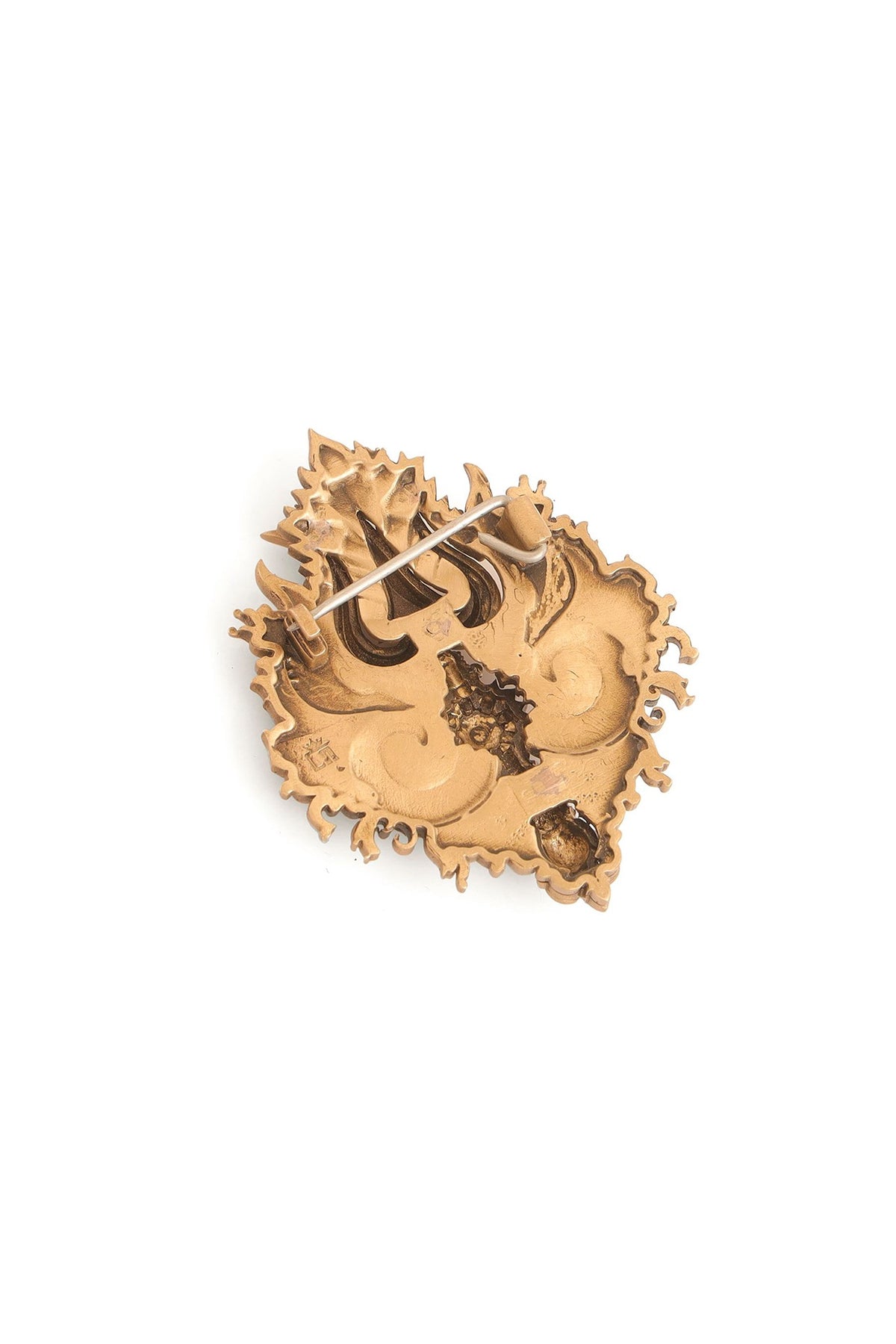 Antique Gold Brass Brooch