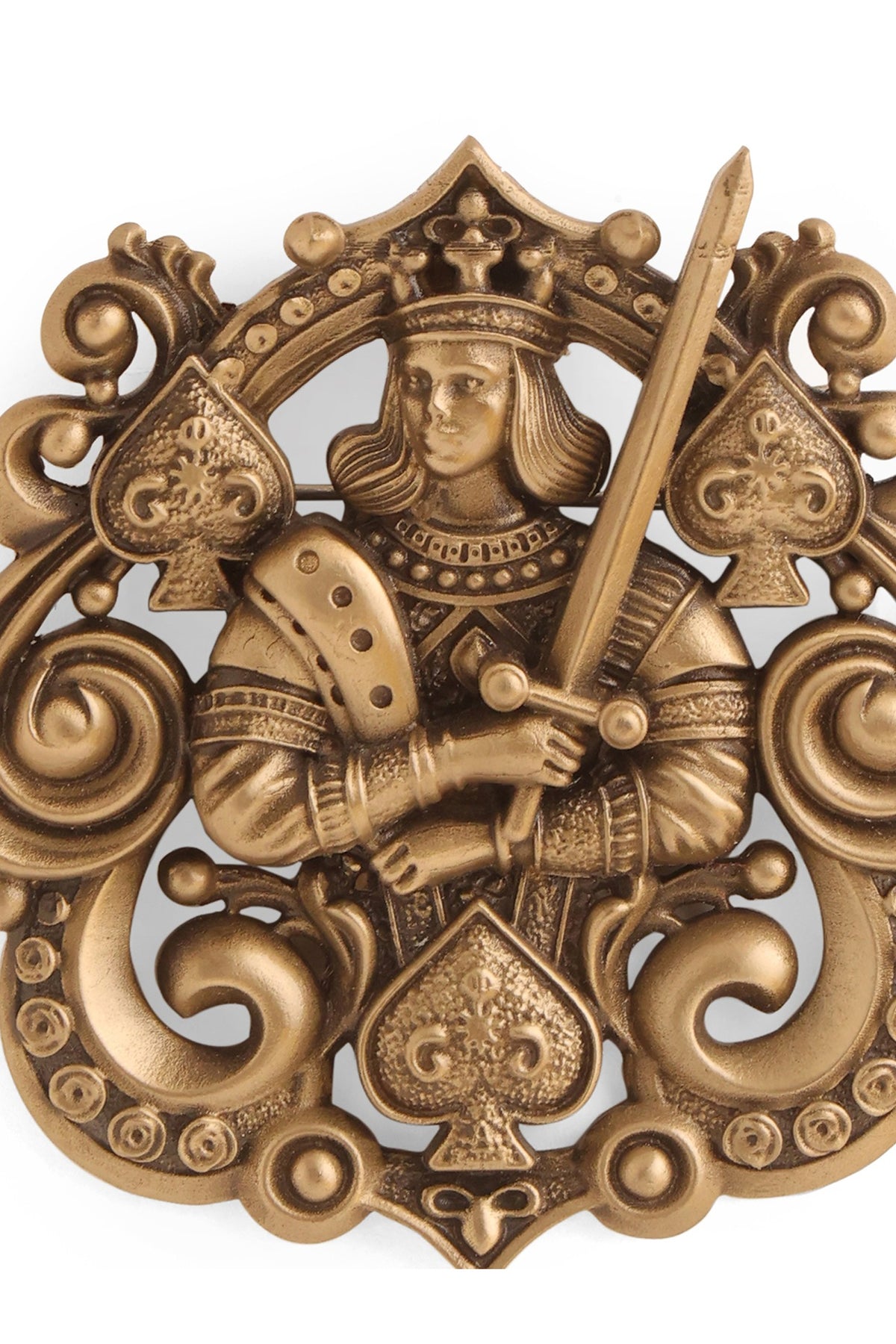 Oxidised Antique Gold Finish Brass Brooch