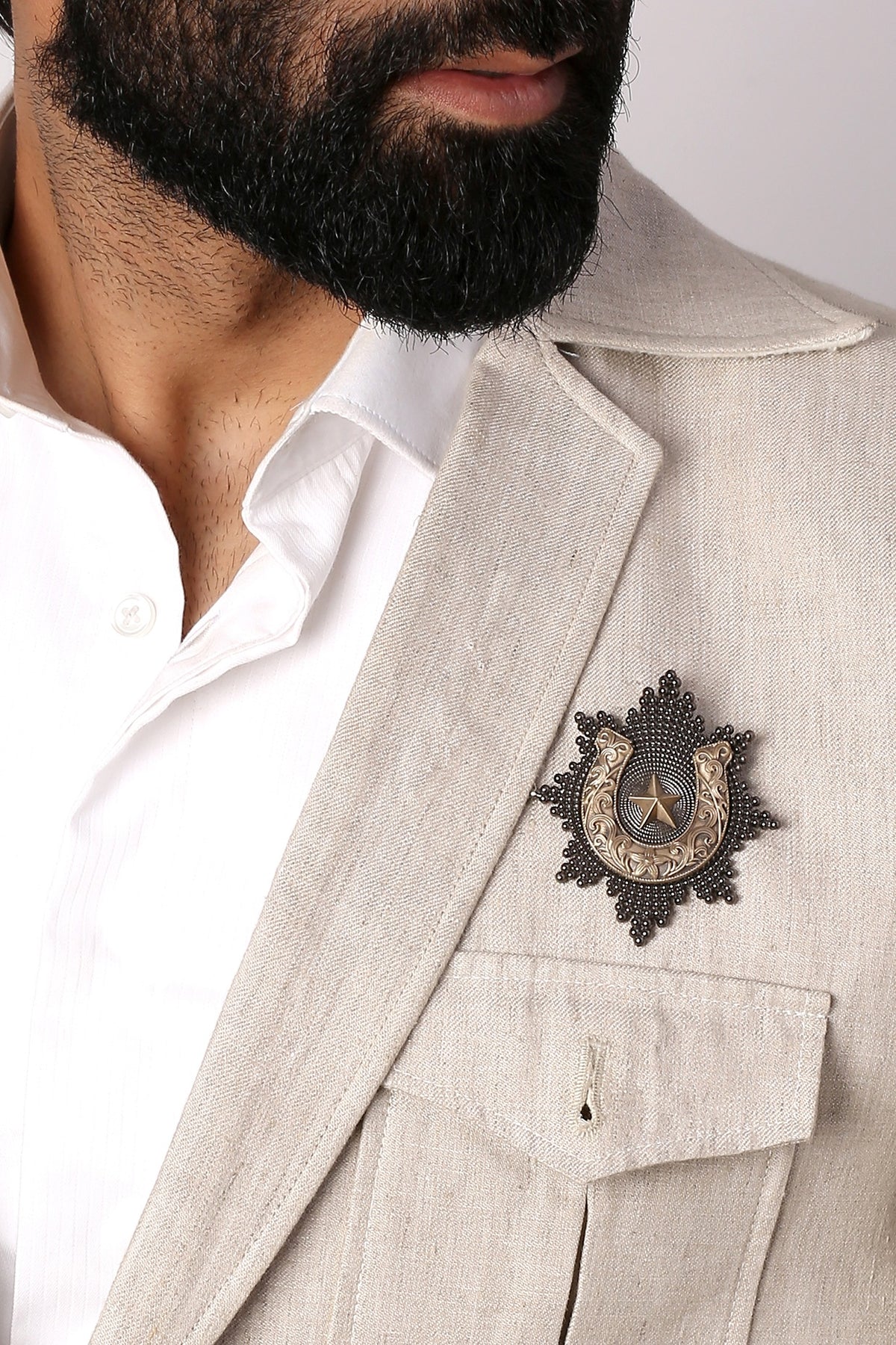 Dual Toned Kotinos Star Brooch
