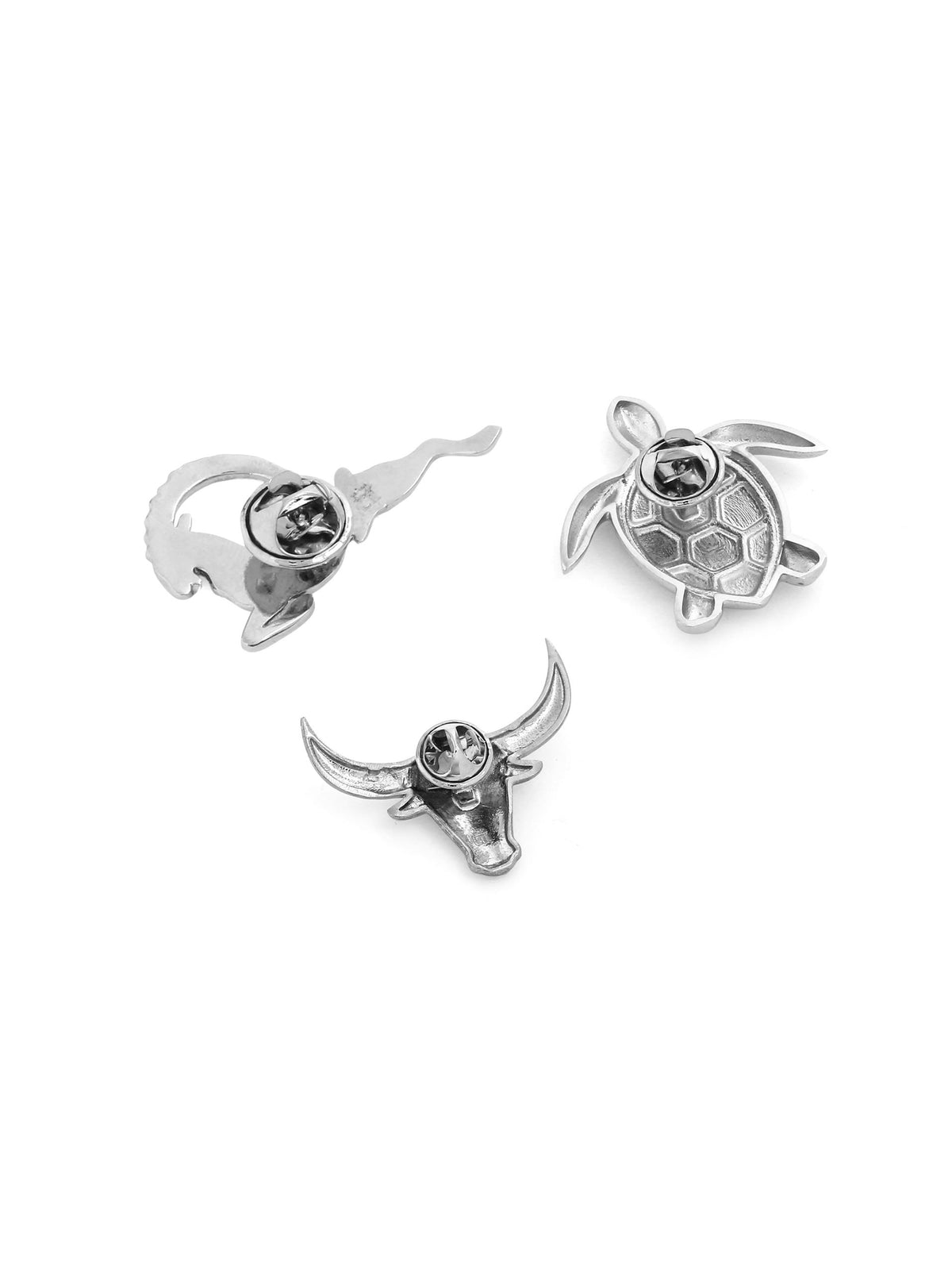 Silver Brass Brooch (Set of 3)