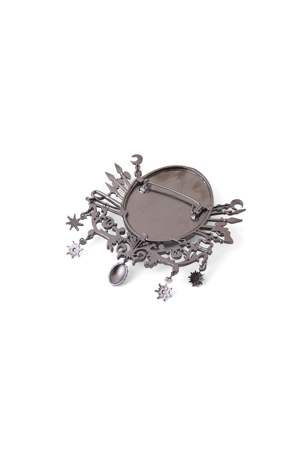Antique Black Finish Warrior Prince Brooch
