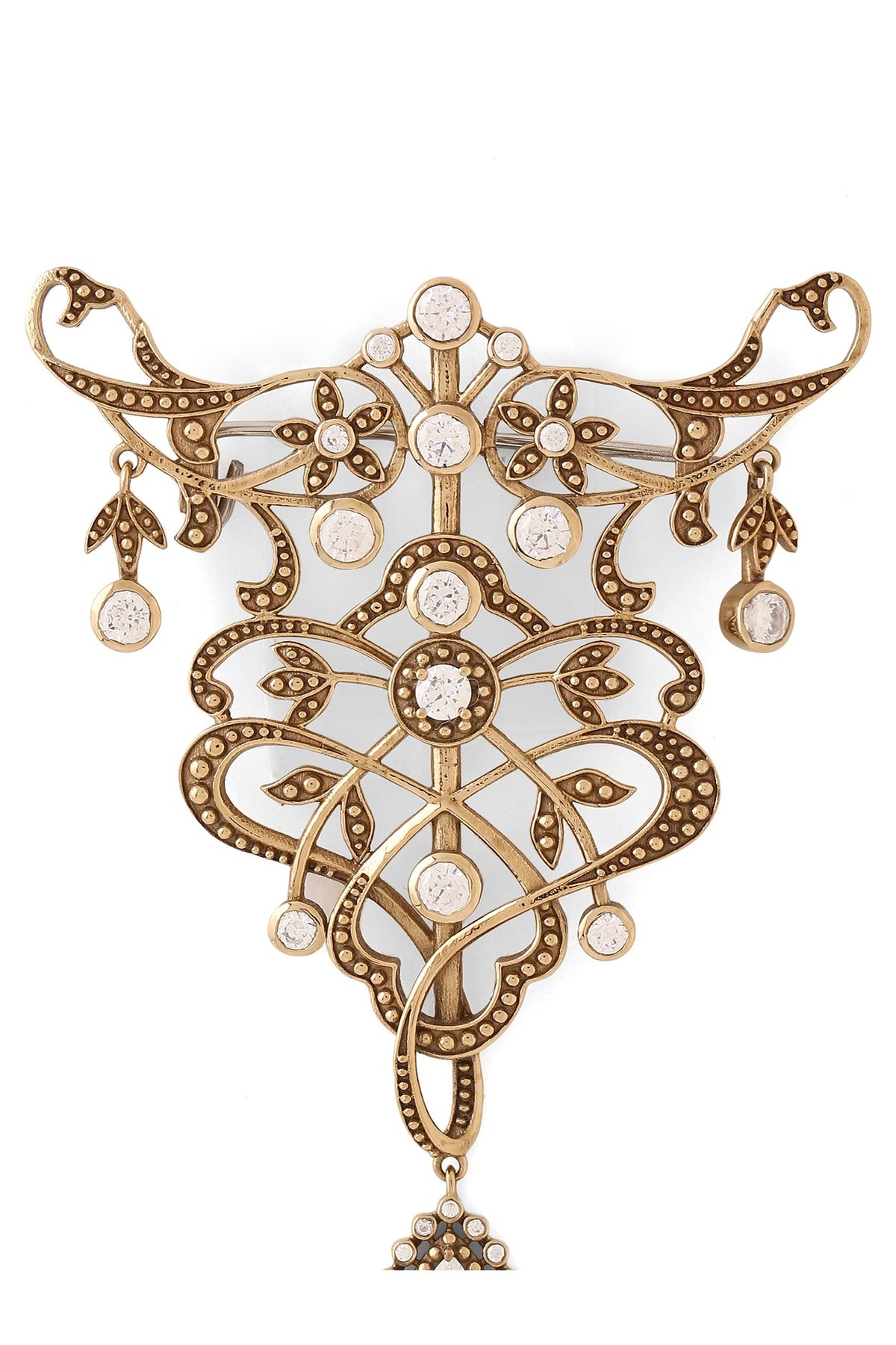 Gold Brass Brooch