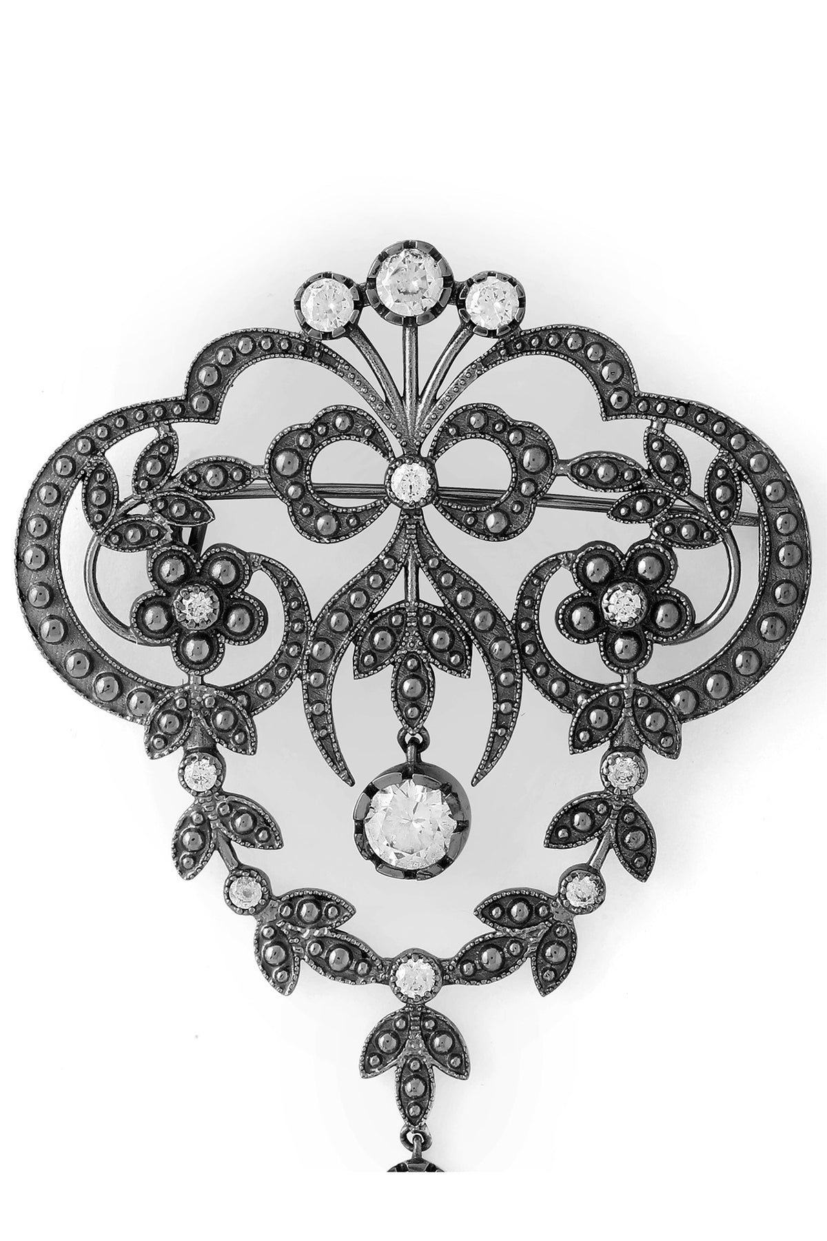 Grey Brass Brooch