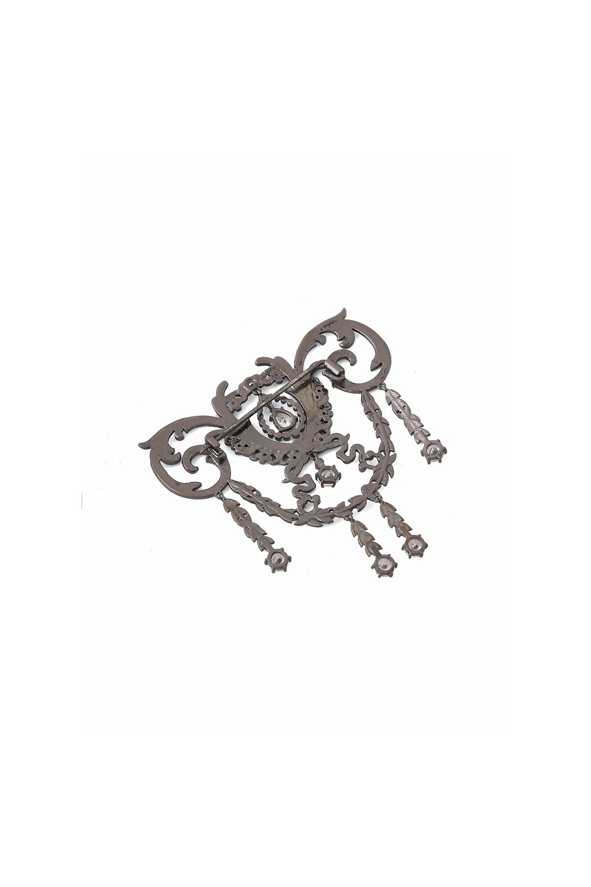 Grey Brass Brooch