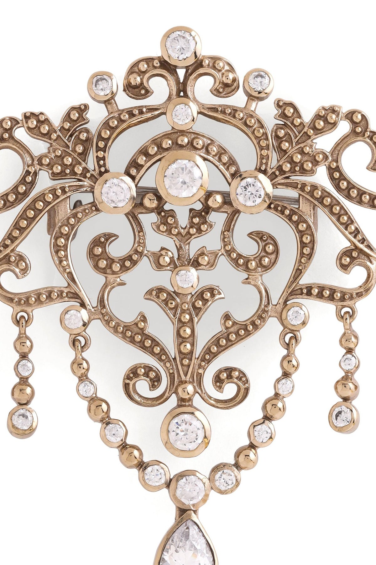 Gold Brass Brooch