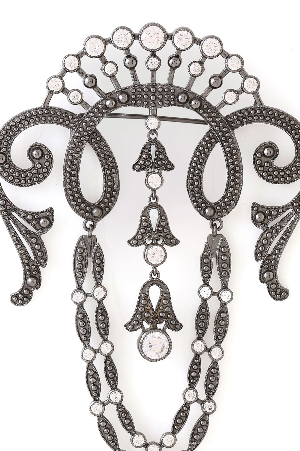 Grey Brass Brooch