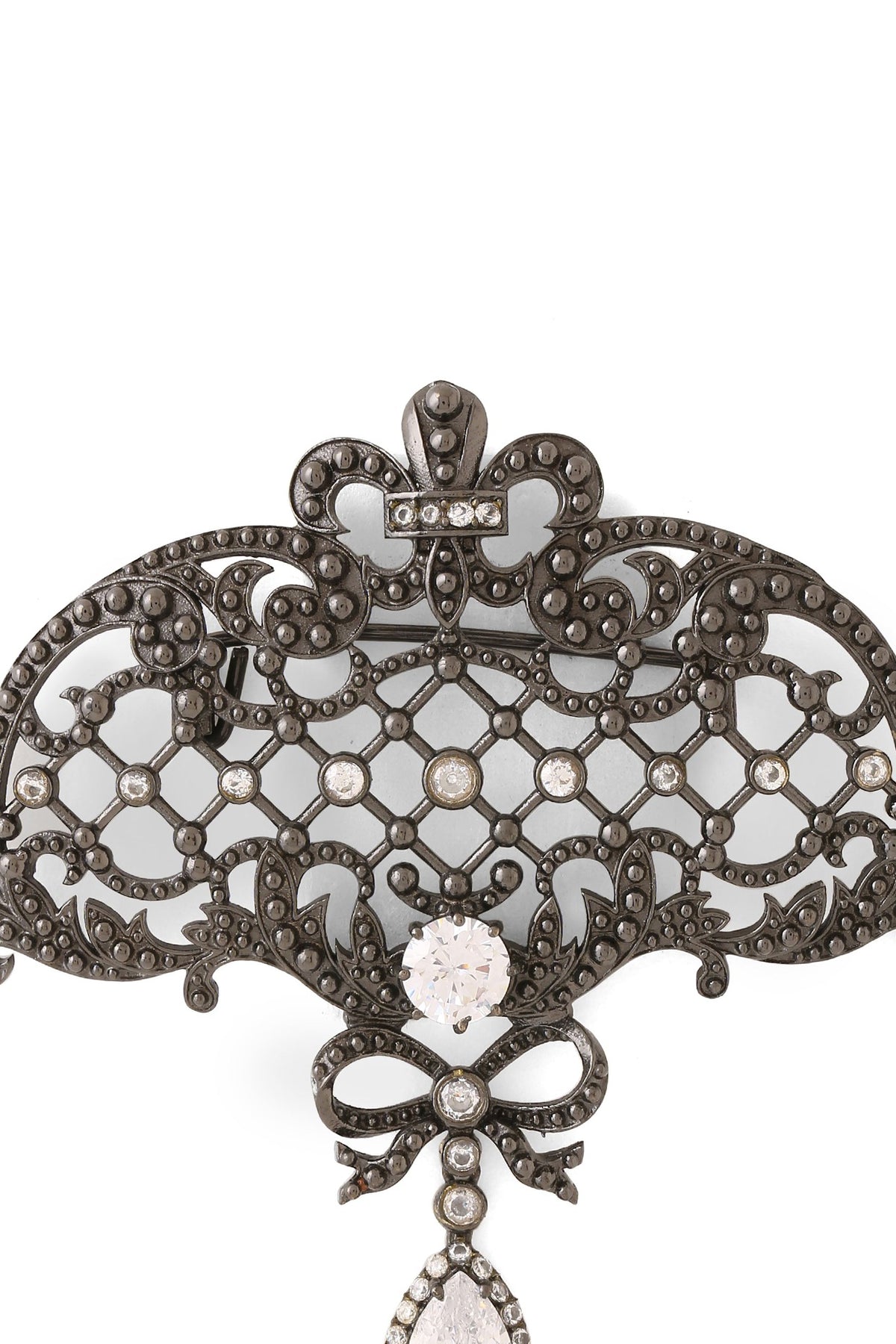 Grey Brass Brooch