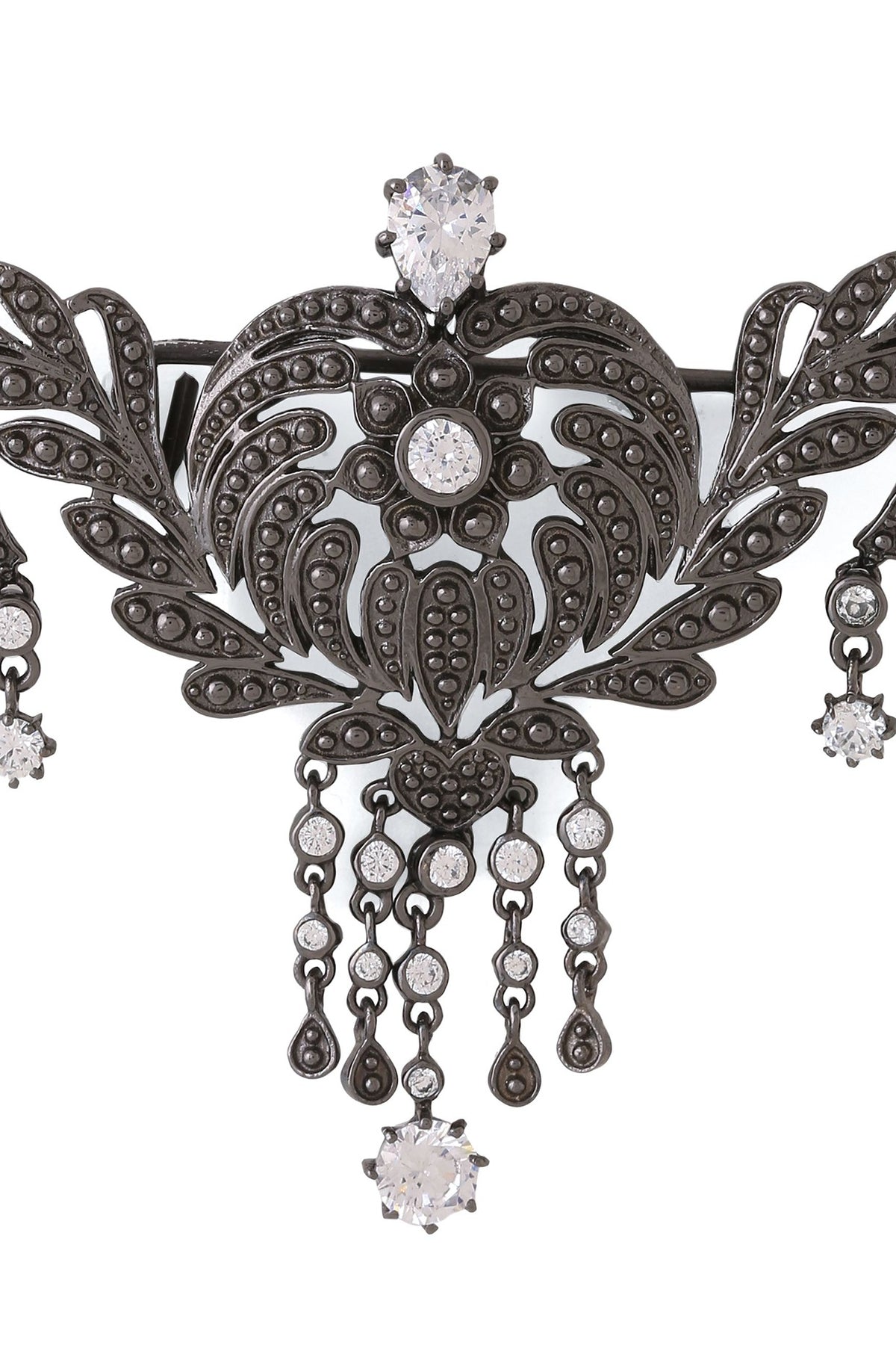 Grey Brass Brooch