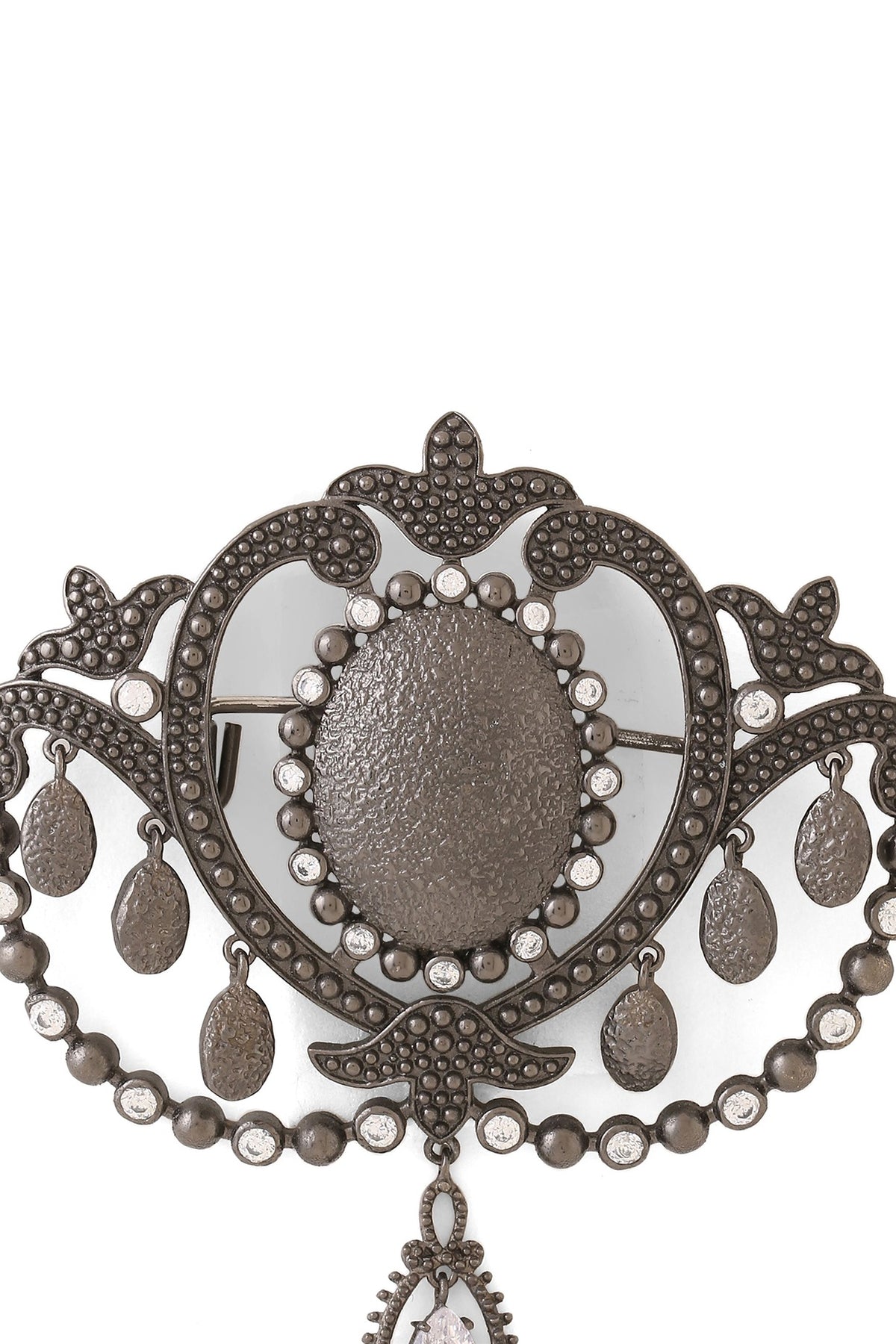 Grey Brass Brooch