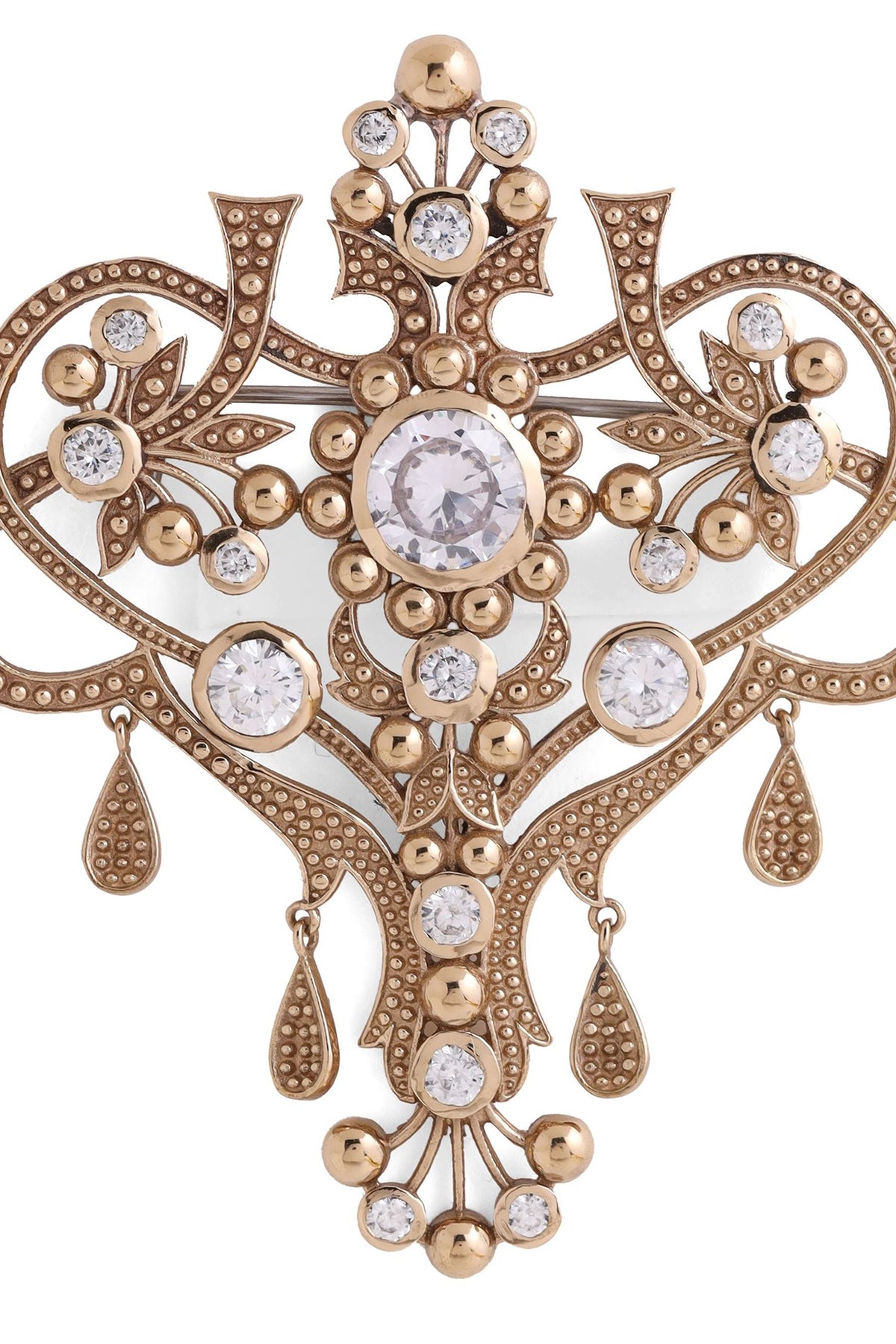 Gold Brass Brooch