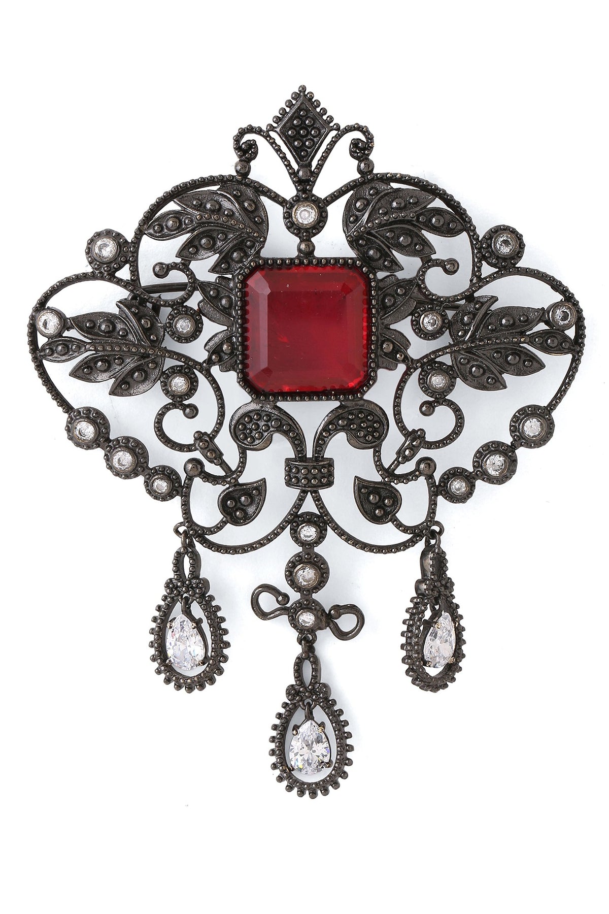 Grey Brass Brooch