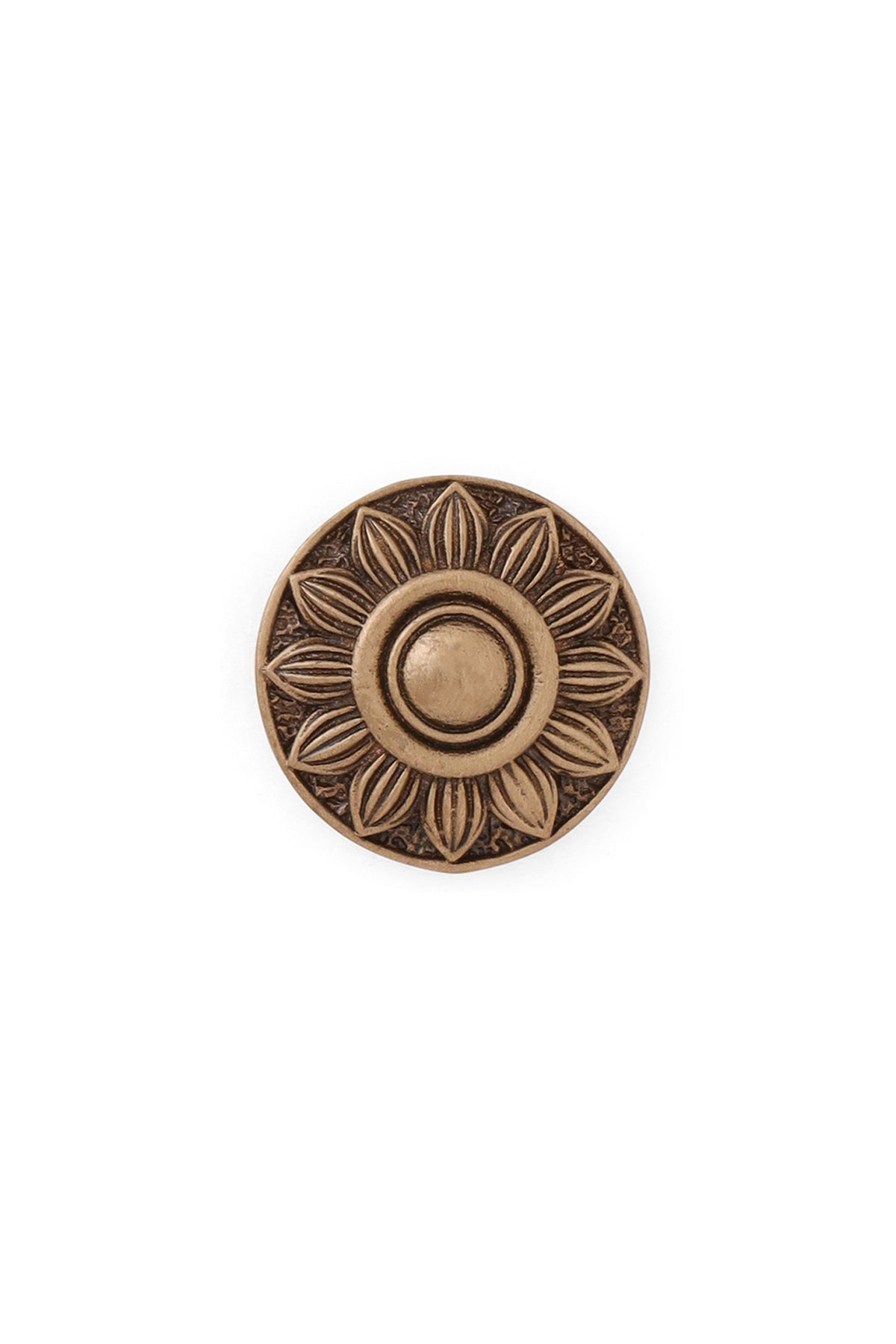 Antique Gold Brass Brooch & Buttons (Set Of 5)
