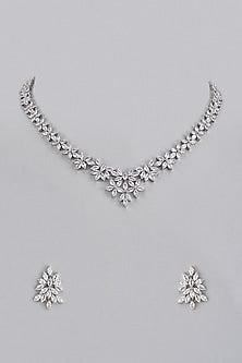 White Gold Plated Austrian Crystal Necklace Set