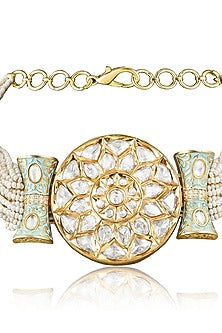 Gold Plated Pearl Choker Necklace