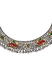 Two-Tone Finish Ghungroo Glare & Semi-Precious Stone Necklace