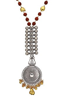 Two-Tone Finish Rudraksha Beads Temple Long Necklace