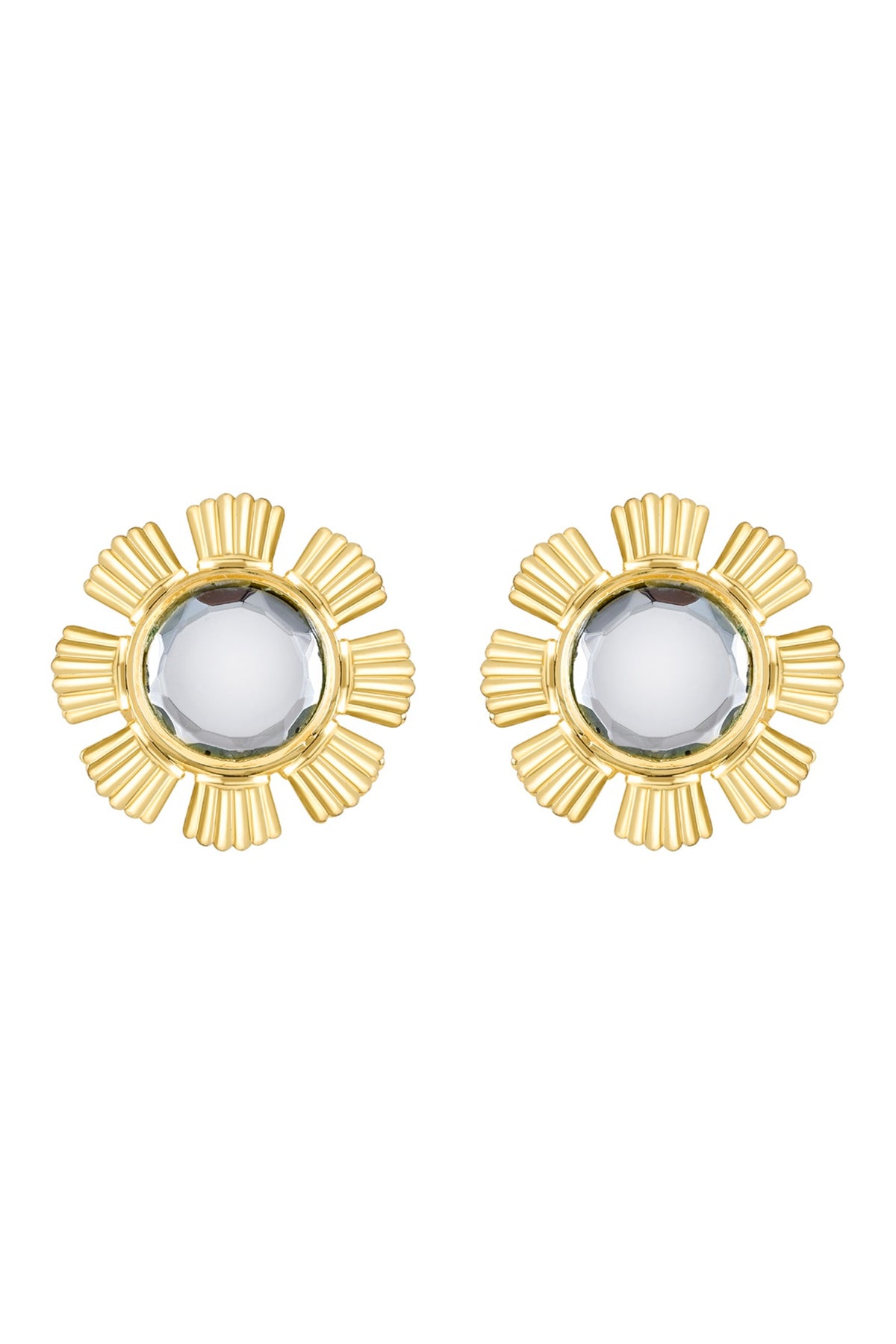 Gold Plated Mirror Stud Earrings