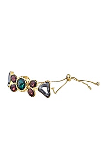 Gold Finish Multi-Colored Crystal Bracelet