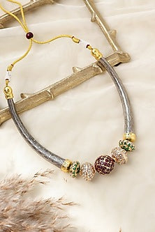 Gold Plated Semi-Precious Stone Hasli Necklace