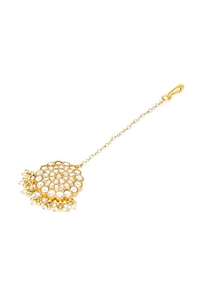 Gold Plated Kundan Polki Maangtikka