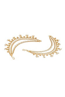 Gold Plated Pearl Layered Ear Chain