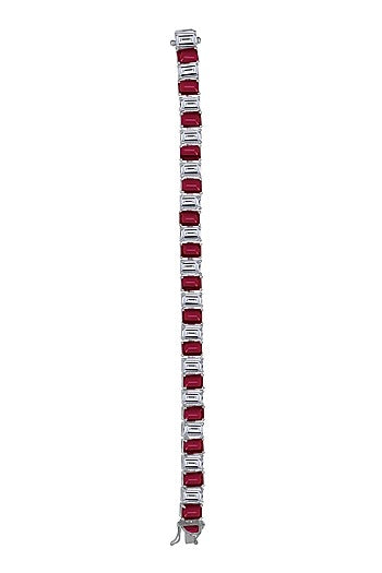 White Finish Zirconia Bracelet In Sterling Silver