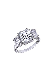 White Finish Classic Ring In Sterling Silver