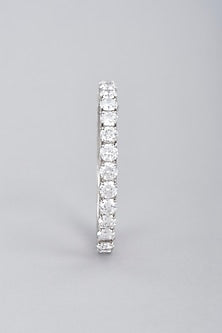 White Finish Swarovski Zirconia Bangle In Sterling Silver