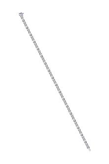 White Finish Mix-Shaped Swarovski Zirconia Tennis Bracelet In Sterling Silver