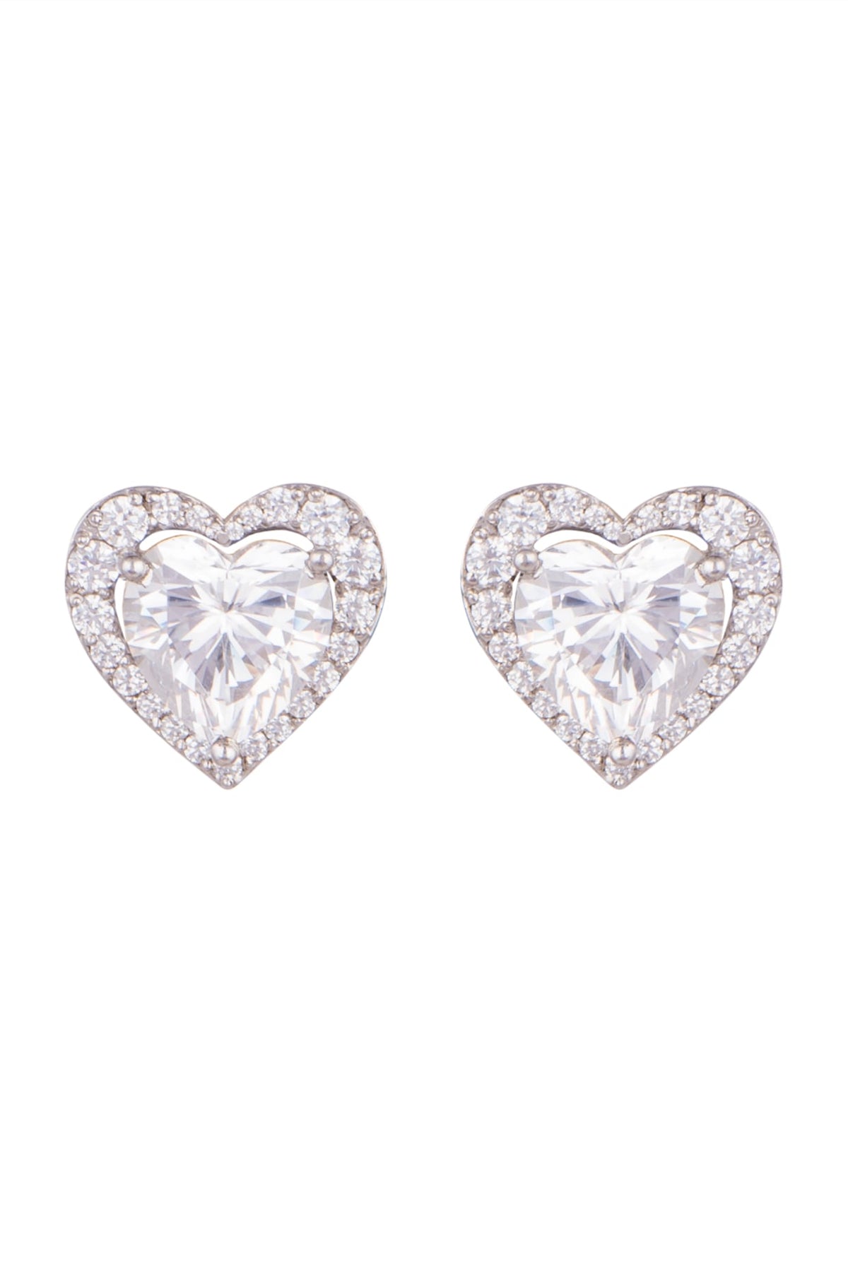 White Finish Swarovski Stud Earrings