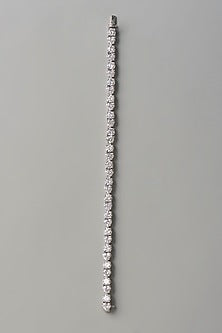 White Finish Swarovski Zirconia Bracelet In Sterling Silver