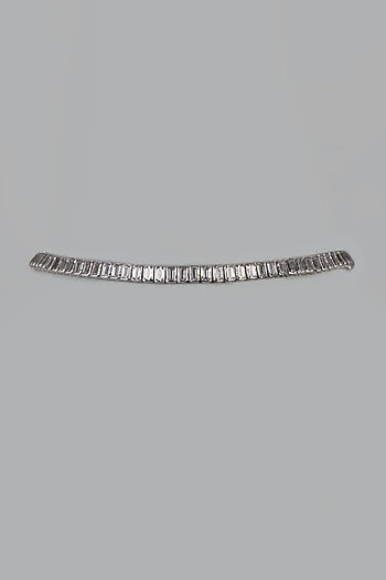White Finish Swarovski Zirconia Necklace In Sterling Silver