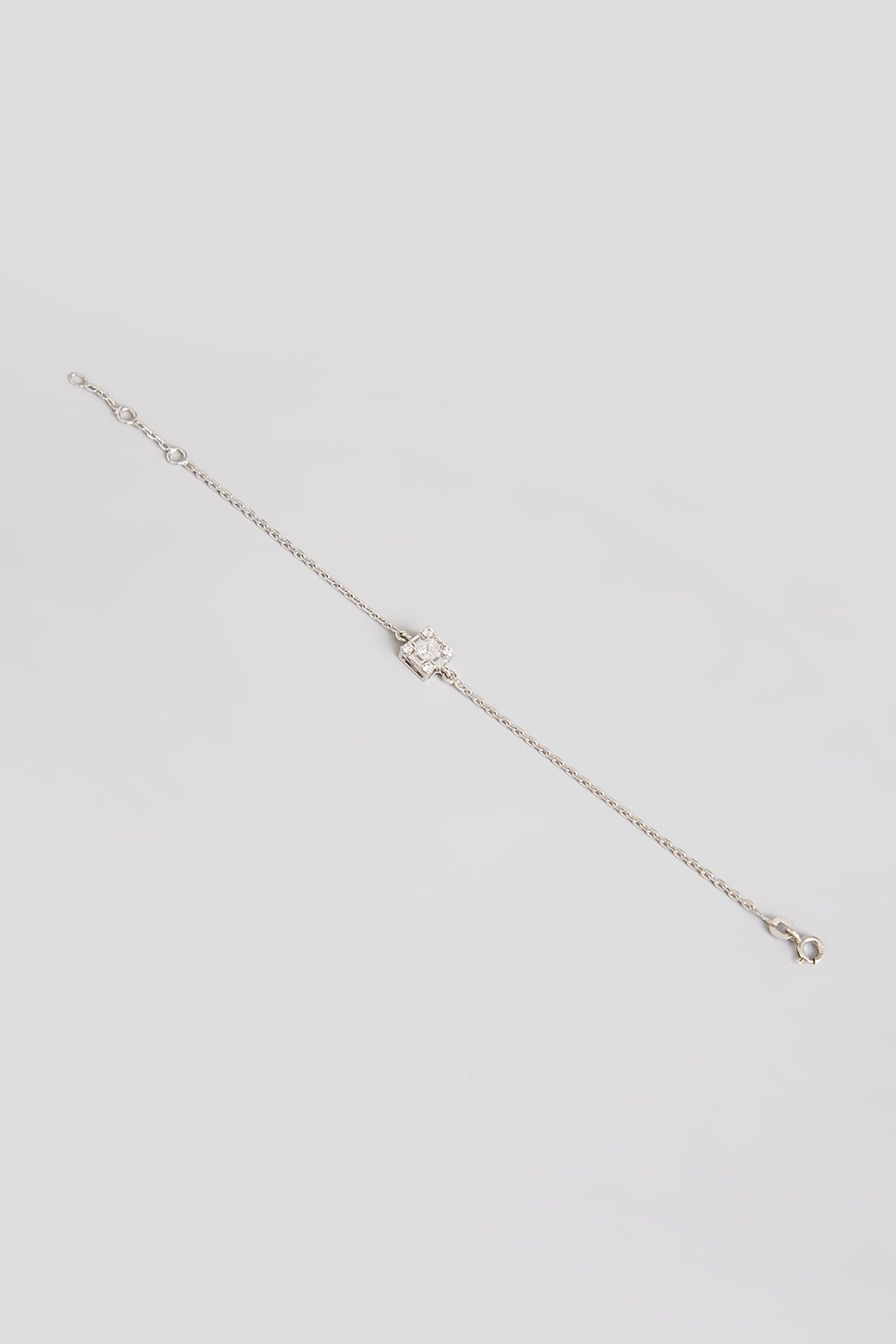 White Finish White Stone Bracelet In Sterling Silver