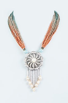 Orange & Green Shaded Zircon Mala