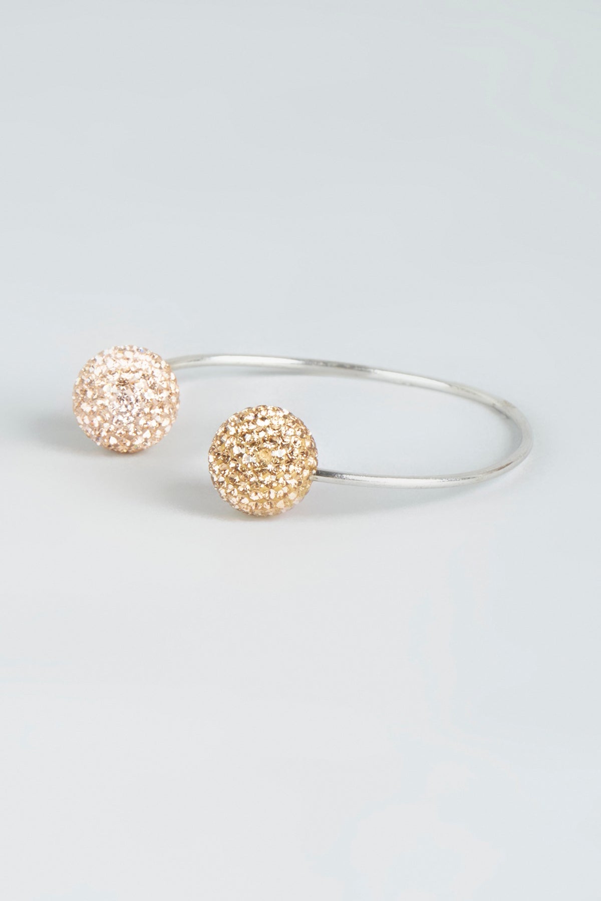 Silver Bracelet With Gold Swarovski