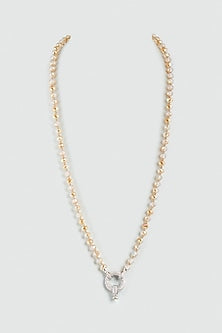Watery Brown Crystal & Barok Latkan Necklace